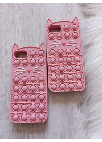 Чехол Pop it для 8 антистресс силиконовый Котик Попит розовый No Brand (360896613)