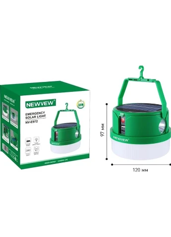 Фонарь NV-E972 50W Solar Panel 2400mAh Green (NWVW-NV-E972-GN) NEWVEW (384198275)