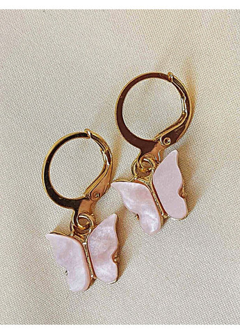 Сережки біжутерія на кожен день Білі метелики No Brand (352192062)