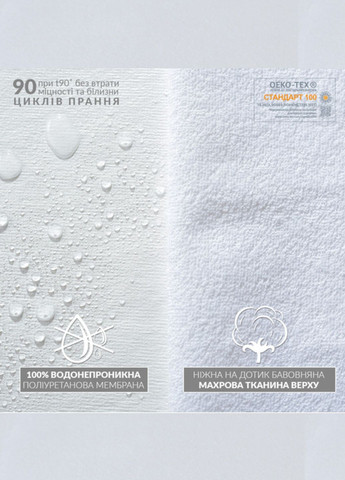 Наматрасник "Aqua Stop" 120х200 см (с эластичными лентами по углам), Белый IDEIA (330644536)