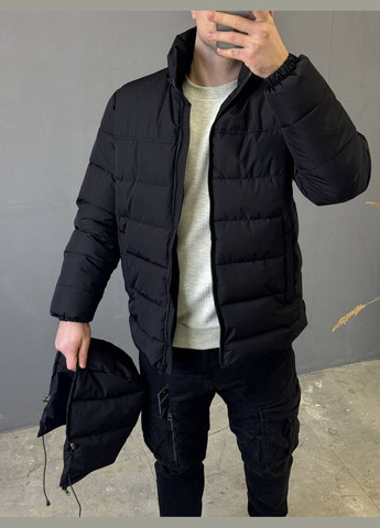 Черная демисезонная куртка пуховая демисезонная со съемным капюшоном Vakko