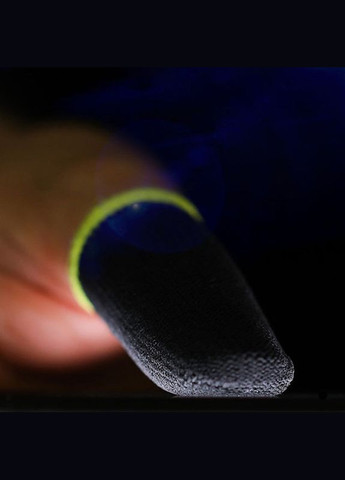 Игровые напальчники 2 пары Fiber черные с желтым манжетом для игры на телефоне смартфоне (аналог Flydigi) No Brand (322400875)