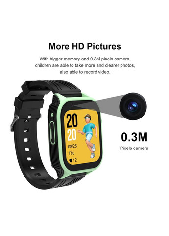 Дитячий розумний смарт годинник D8M з GPS, сім-карткою, відеодзвінком, прослуховуванням камерою та 2 додатковими ремінцями Lemfo (369164722)