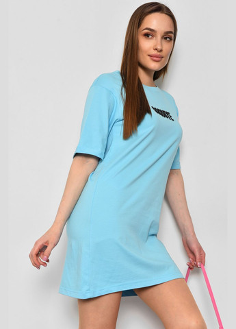 Туника женская из ткани лакоста голубого цвета Let's Shop (292630397)