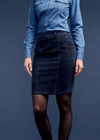 Темно-синяя кэжуал однотонная юбка Esmara карандаш