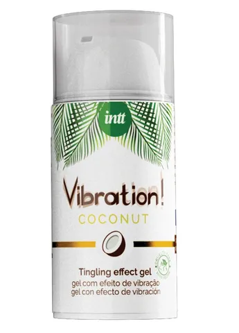 Збудливий гель (рідкий вібратор) зі смаком кокоса веганський Vibration 15 мл Intt (382846455)