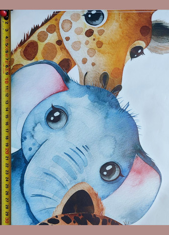 Виниловые наклейки на стену Подглядывающие звери (лист 30 х 90 см) Б398-12 вправо BRUP (302241732)