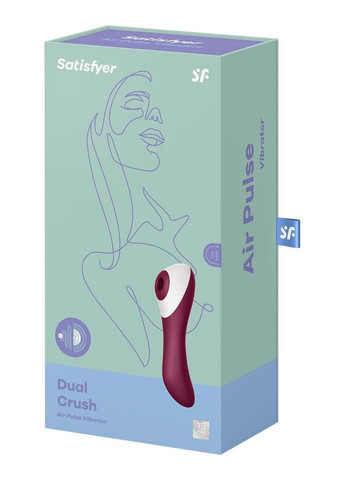 Вакуумний кліторальний стимулятор із вібрацією Dual Crush бордовий Satisfyer (303911351)