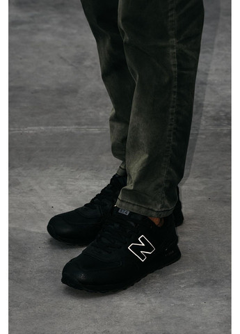 Черные демисезонные кроссовки мужские new balance 574 full black нью беланс 574 No Brand