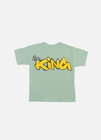 Оливкова літня футболка з коротким рукавом для хлопчика колір оливковий цб-00246443 First Kids