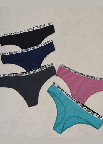 Батальные стринги с надписью по резинке 5 шт. Nicoletta (322126822)