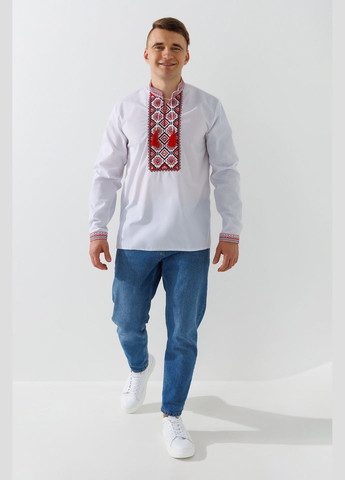 Белая рубашка вышиванка мужская француз бело-красный shop (2000990330505) (364723919)