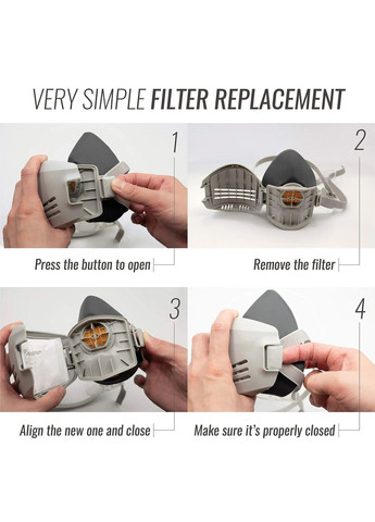 Респіратор напівмаска STRONG ST-AX з фільтрами KN90 (10 шт.) 3М (315516462)