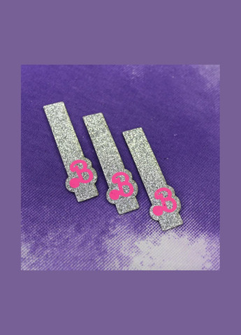 Нашивка з глітеру "Barbie" срібного кольору (8027) No Brand (335812388)