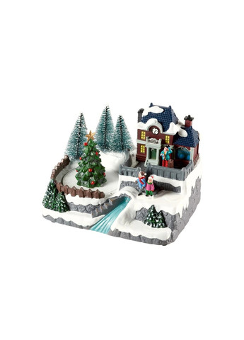 Музыкальная новогодняя композиция Рождественская деревня с LED-подсветкой и подвижной елкой Livarno home (369653664)
