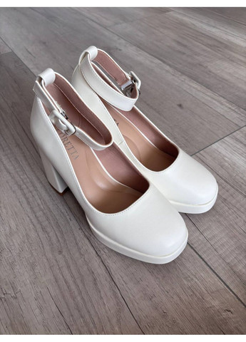 Loretta Білі жіночі туфлі на підборах, весільні туфлі, білі туфлі на каблуку код 10093 білий з штучна шкіра, китай — демісезон (352503751)