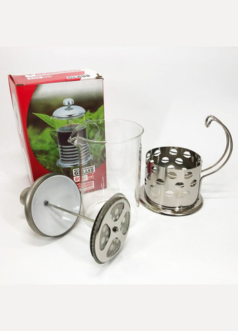 Заварник френч-пресс UN-1153 0.8 л, Стильный стеклянный заварочный чайник, Заварник для трав Unique (364663886)