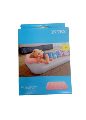 Подушка надувна велюр 68676 NP (6941057403885) Рожевий Intex (329998018)