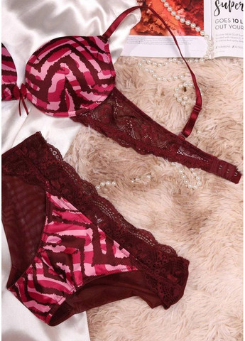 Бордовый демисезонный комплект нижнего белья бордовый No Brand Комплект нижньої білизни