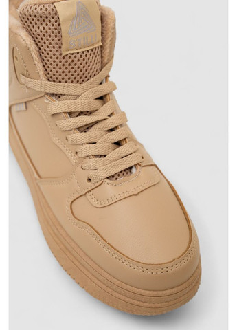 Темно-бежевые кроссовки женские зимние на меху, 248rbb13 Ager