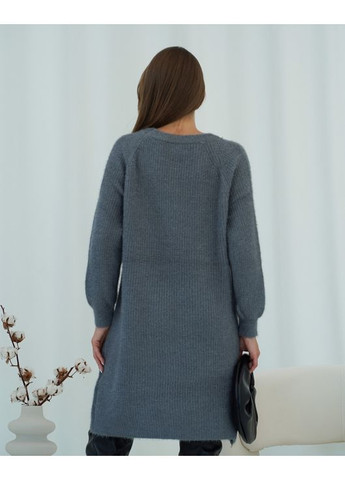 Темно-сіра повсякденний, кежуал в'язана сукня-туніка з пряжі-травки сукня светр Magnet однотонна