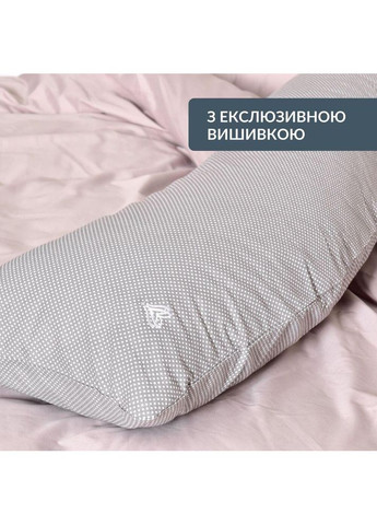 Наволочка для подушки S-Form 40х130 см бавовняна бязь, сірий горошок, на блискавці IDEIA (367726698)