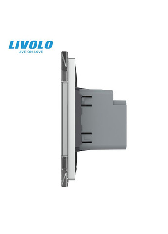 Розетка USB-A та USB-C з Power Delivery 36W сірий скло (VL-C7FCUA18W.UC18W-2IP) Livolo (370970111)