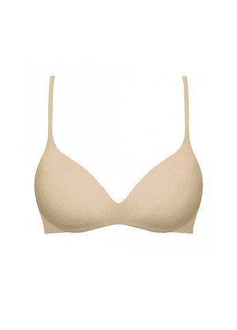 Бежевий брасьер гладкий бюстгальтер push up Wonderbra без кісточок