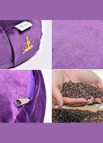 Подушка Болстер для йоги та медитації з гречаною лушпиною, йога, гречана лушпиння, 46х25х10 см IDEIA (334726492)