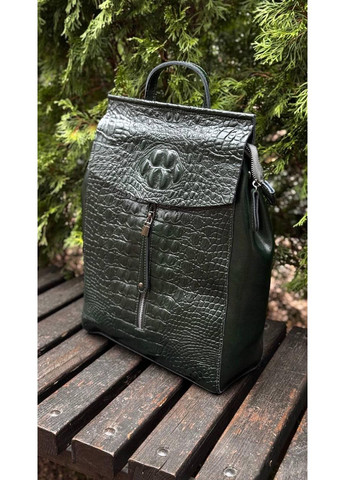 Женский рюкзак зеленый натуральная кожа 720/2 No Brand (370705595)