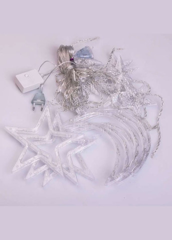 Гирлянда-штора Луна и звезды размер 3*0,9 м 12 фигур, желтая GarlandoPro (328603573)