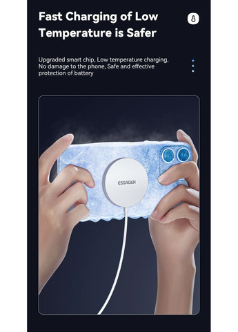 Беспроводное зарядное устройство Qi Magnetic Charger 15W White Essager ES-WC07 (361318960)