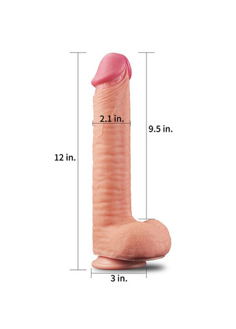 Фалоімітатор Dual-Layered Silicone Cock 12 Flesh 454 - CherryLove Lovetoy (329152896)