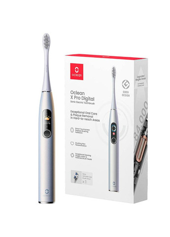 Электрическая зубная щетка X Pro Digital Electric Toothbrush Glamour Silver (6970810552560) Oclean (318878952)