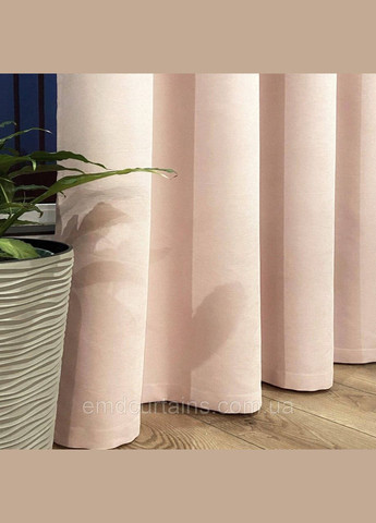 Штора на серых люверсах 1 шт с подхватом 355х250 см. микровелюр Розово-пудровый No Brand (337358209)