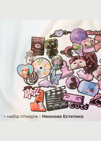 Набор глянцевых стикеров 10 штук комплект наклеек y2k кавай неоновая эстетика рандом стикерпак на ноутбук телефон блокнот панк No Brand (316323071)