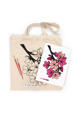 Набір для творчості екосумка-розмальовка "Flowers" N0003653, 38х42 см No Brand (362570141)