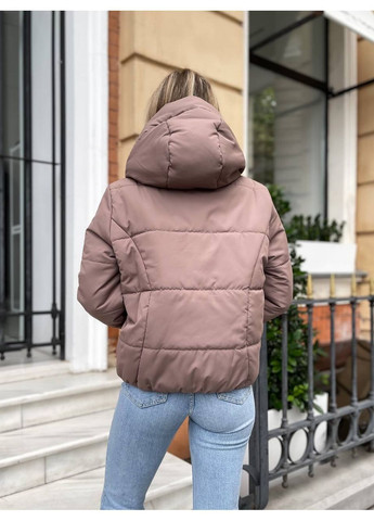 Кофейная демисезонная куртка плащевка синтепон 200 топ качество No Brand