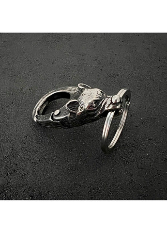 Готичний брелок вовк для ключів з нержавіючої медичної сталі KC-012 No Brand (299008414)