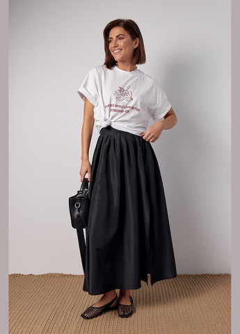 Пишна спідниця з розрізом та широким поясом - чорний колір Lurex (297577514)