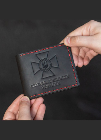Обложка на удостоверение СБУ, черная с красной нитью SD Leather (290704745)