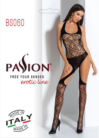 Бодистокинг BS060 Black, с геометрическим рисунком, черный, S/L Passion (303890626)