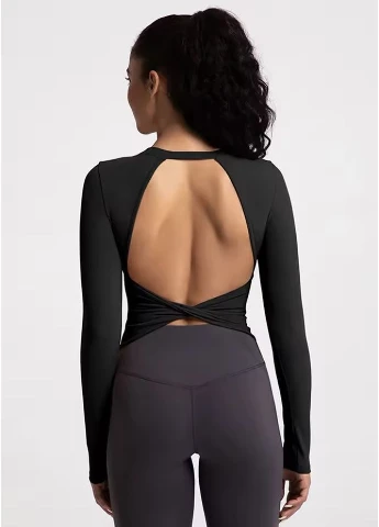 Спортивный лонгслив с открытой спиной No Brand (379735306)