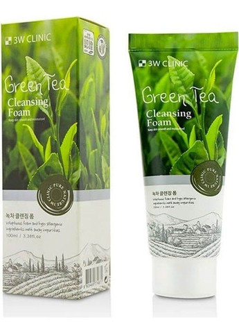Пенка для умывания с экстрактом зеленого чая, Green Tea Cleansing Foam - 100 мл 3W Clinic (285813613)