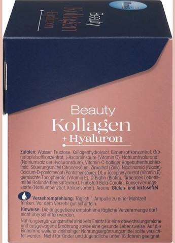 Колаген та гіалурон Mivolis Beauty Kollagen + Hyaluron питний розчин 20 ампул по 25 мл DM (307151014)