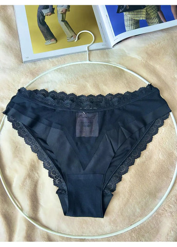 Полубезшовные женские трусики слип черный цвет No Brand (361147985)