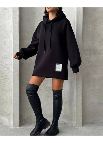 Черное женское платье-худы на флисе Osoblyva