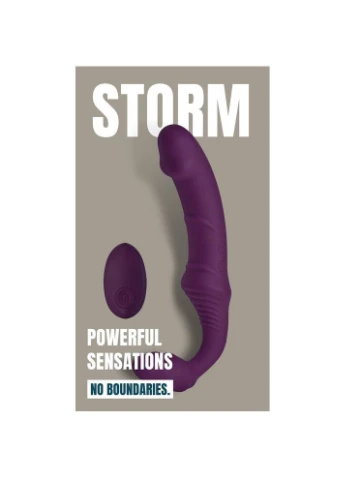 Безремневой вибрострапон Dream Toys Storm с дистанционным пультом, фиолетовый No Brand (384528087)