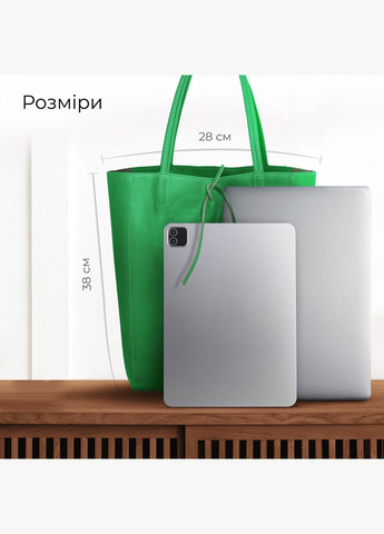 Шопер Итальянская женская мягкая сумка-шопер из натуральной кожи без подкладки на молнии с внутренним карманом TAKEASY (365875778)