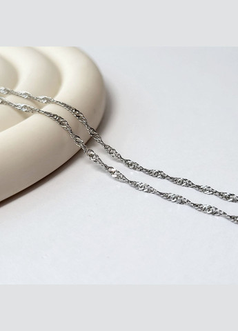 Серебряная тонкая Цепочка цепь Сингапур см серебро 925 пробы Родированное 1.30г 801р1/40 No Brand (306854428)